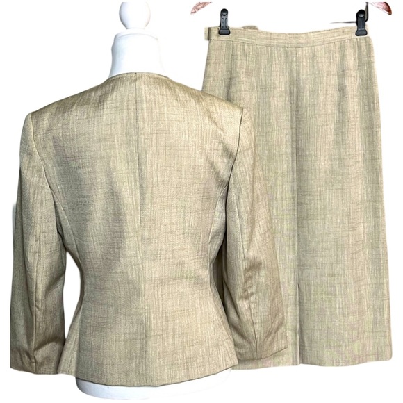 Country Sophisticates EUC by Pendleton Silk Blend Skirt Suit Wheat Color Size 8 - Picture 2 of 14